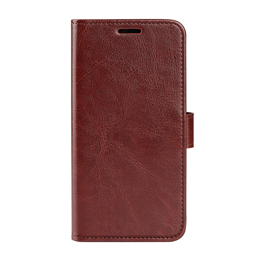 Crazy Horse Texture Folio Flip Phone Case for ZTE Libero 5G II, Wallet Stand PU Leather Protective Cover