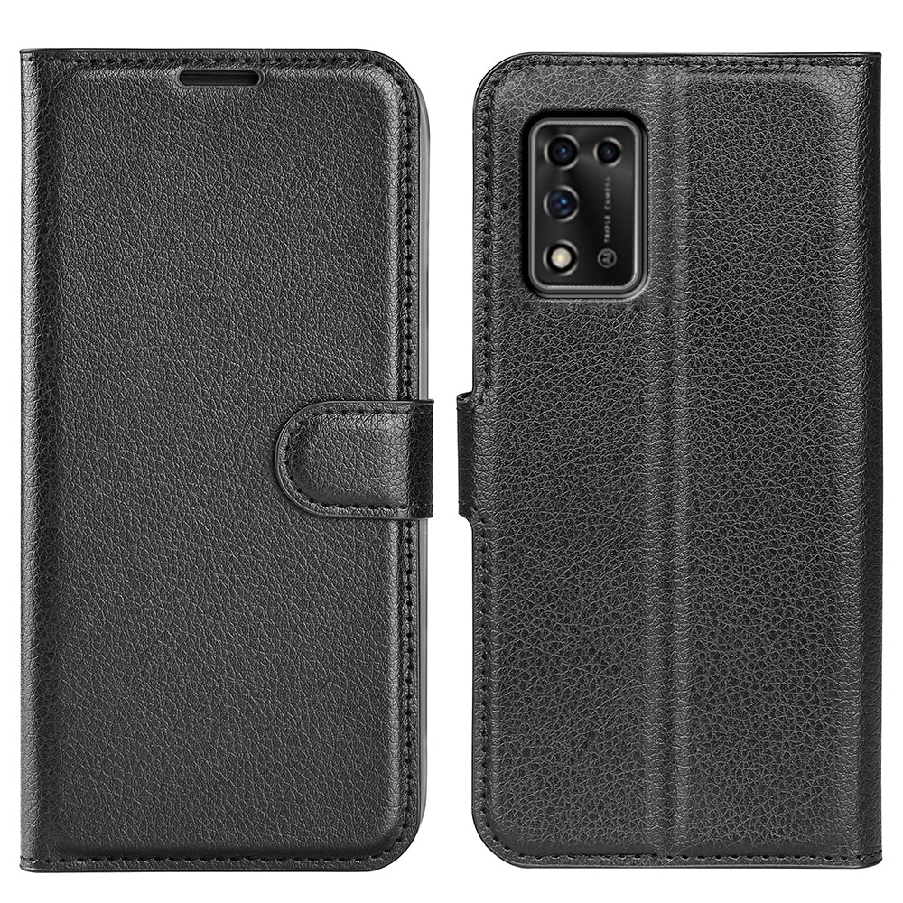 For ZTE Libero 5G II Litchi Texture Magnetic Clasp Shockproof PU Leather Cover Wallet Stand Phone Case