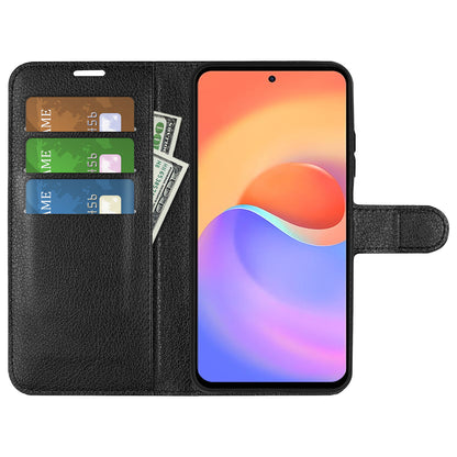 For ZTE Libero 5G II Litchi Texture Magnetic Clasp Shockproof PU Leather Cover Wallet Stand Phone Case