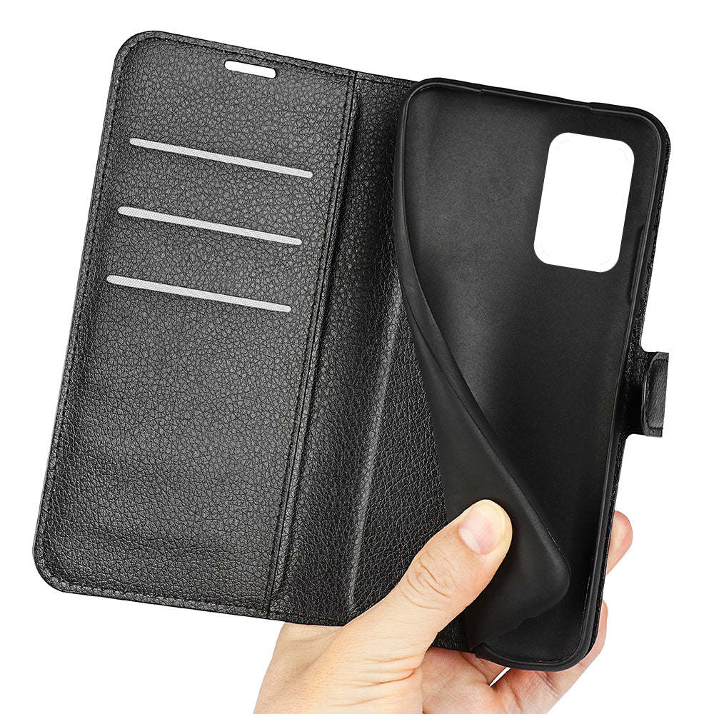 For ZTE Libero 5G II Litchi Texture Magnetic Clasp Shockproof PU Leather Cover Wallet Stand Phone Case