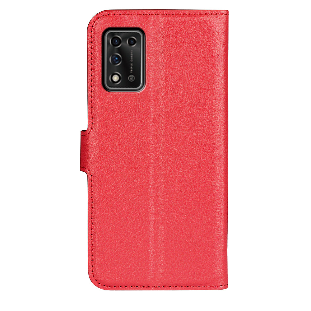 For ZTE Libero 5G II Litchi Texture Magnetic Clasp Shockproof PU Leather Cover Wallet Stand Phone Case