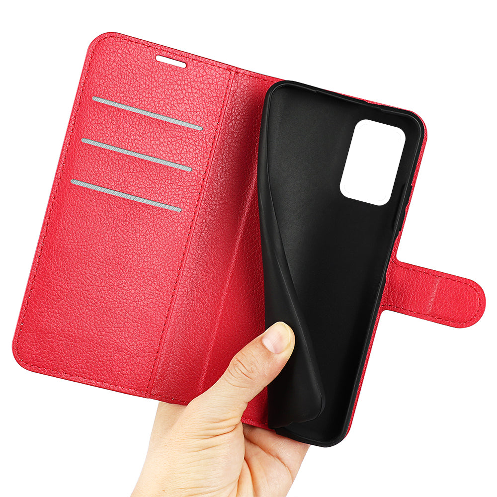 For ZTE Libero 5G II Litchi Texture Magnetic Clasp Shockproof PU Leather Cover Wallet Stand Phone Case