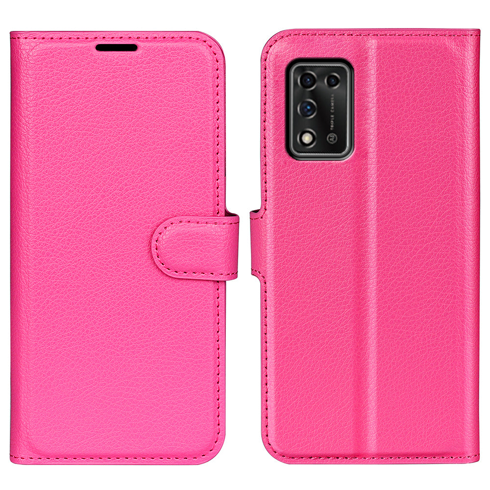 For ZTE Libero 5G II Litchi Texture Magnetic Clasp Shockproof PU Leather Cover Wallet Stand Phone Case