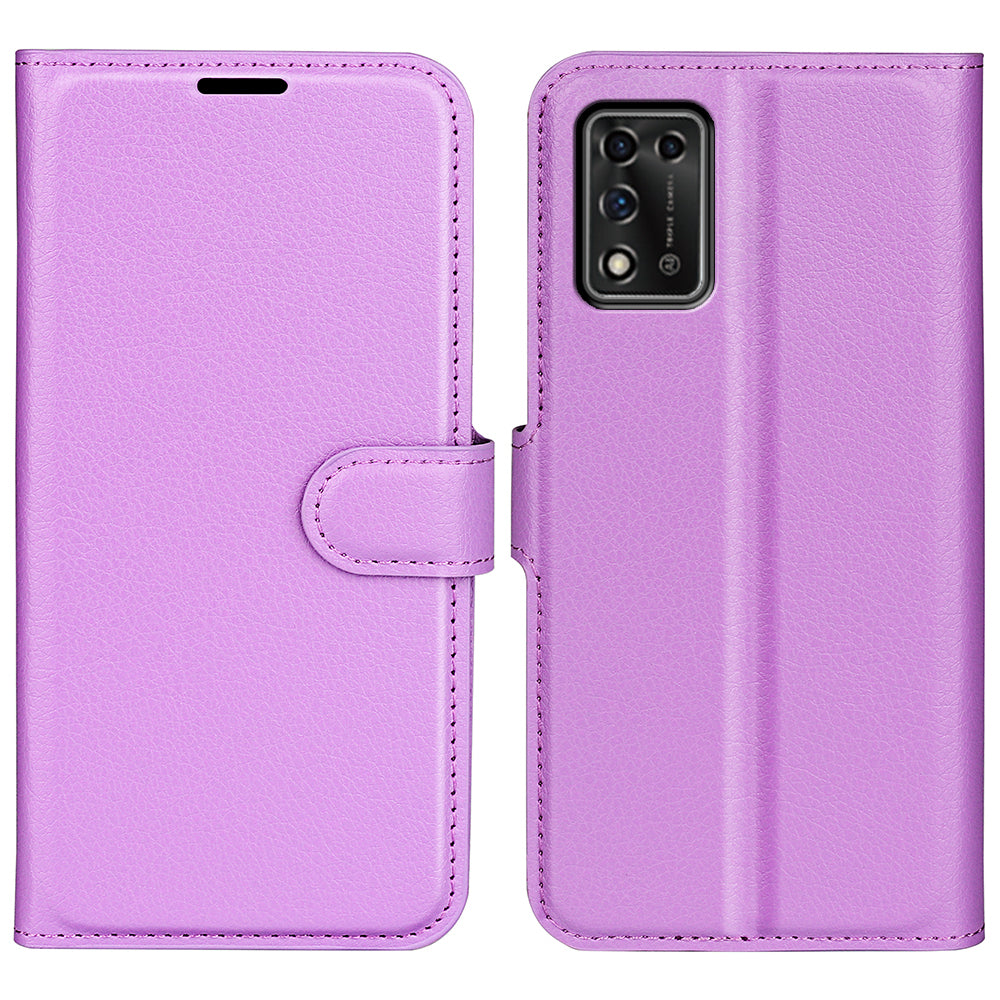 For ZTE Libero 5G II Litchi Texture Magnetic Clasp Shockproof PU Leather Cover Wallet Stand Phone Case