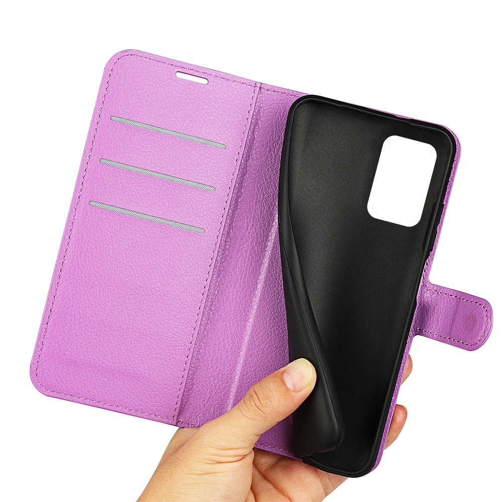 For ZTE Libero 5G II Litchi Texture Magnetic Clasp Shockproof PU Leather Cover Wallet Stand Phone Case