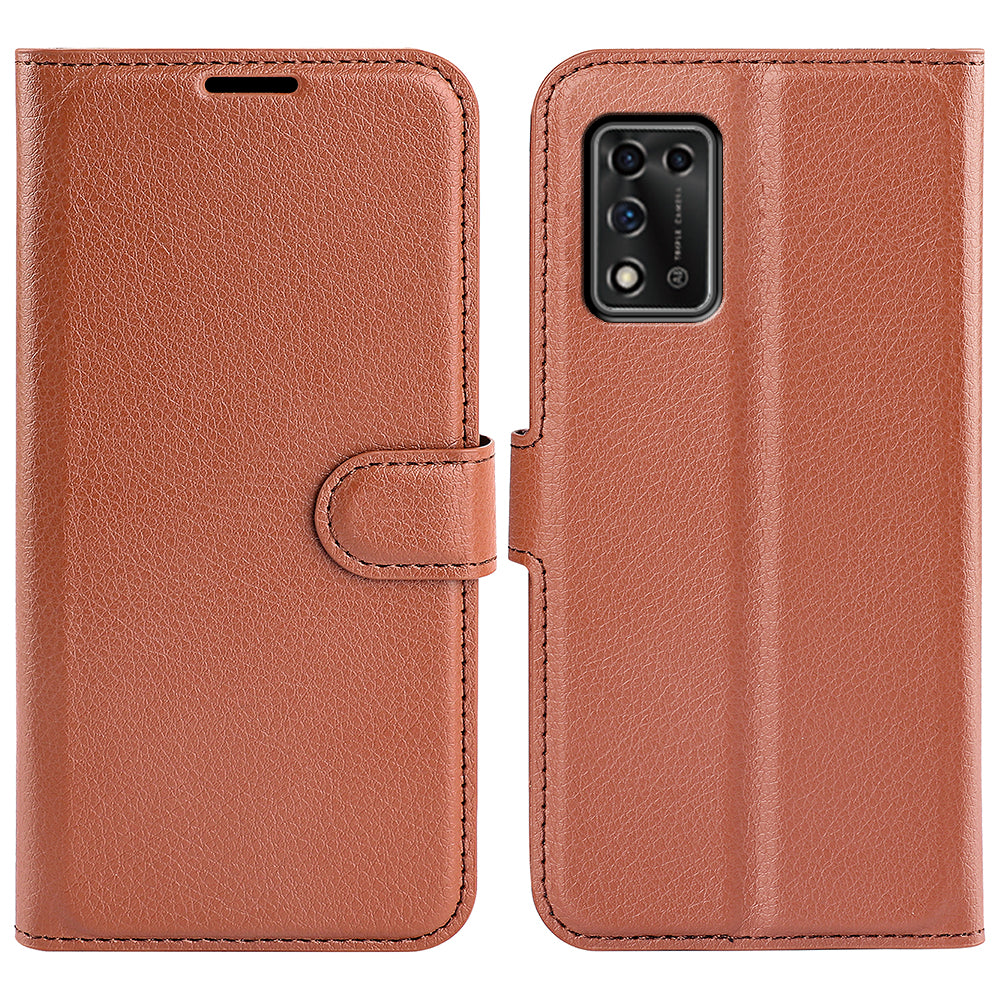 For ZTE Libero 5G II Litchi Texture Magnetic Clasp Shockproof PU Leather Cover Wallet Stand Phone Case