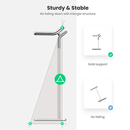 UGREEN 80701 Aluminum Gaming Headset Stand for Sennheiser PXC 550/Sony MDR-1000X/Bose QC35 Desktop Non-Slip Headphone Storage Rack Metal Earphone Hanger Holder