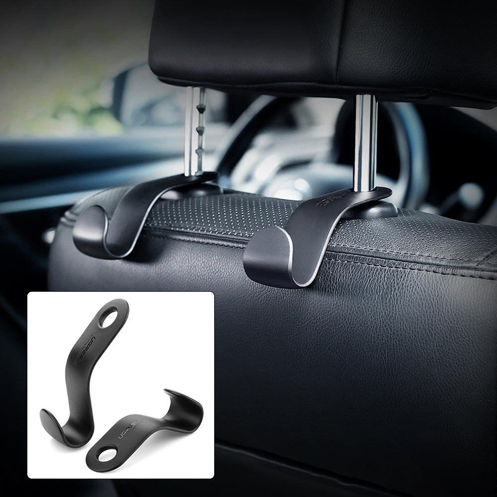 UGREEN 2Pcs Car Seat Headrest Hooks Universal Back Seat Organizer Hanger Storage Hook for Handbag Purse Grocery Bag