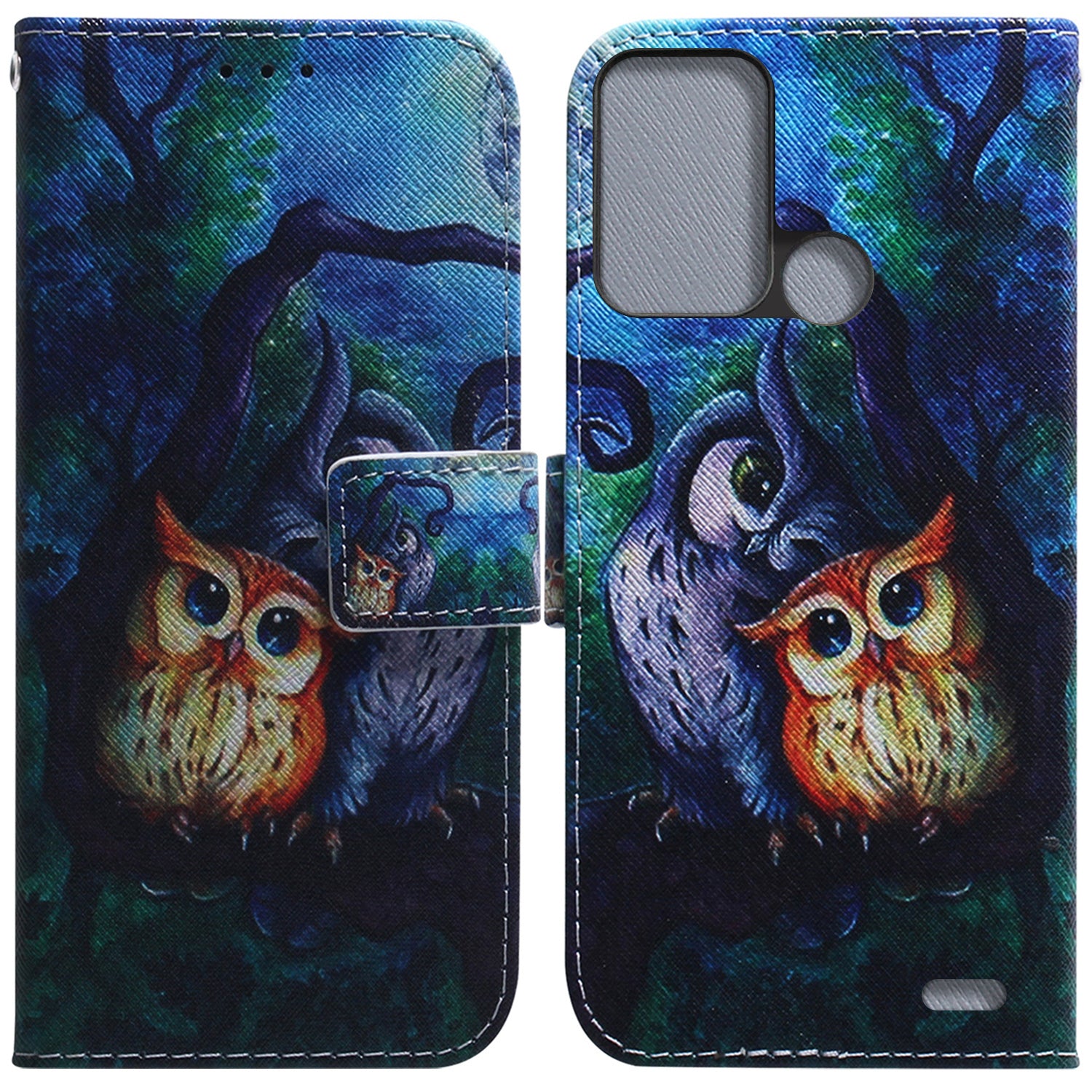 For ZTE Blade A52 Pattern Printing PU Leather Mobile Phone Case Folding Stand Wallet Flip Cover TPU Inner Shell