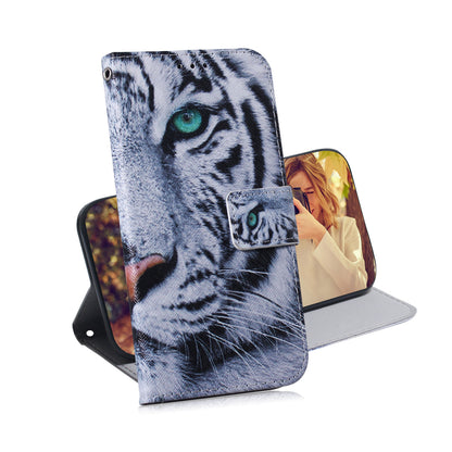 For ZTE Blade A52 Pattern Printing PU Leather Mobile Phone Case Folding Stand Wallet Flip Cover TPU Inner Shell