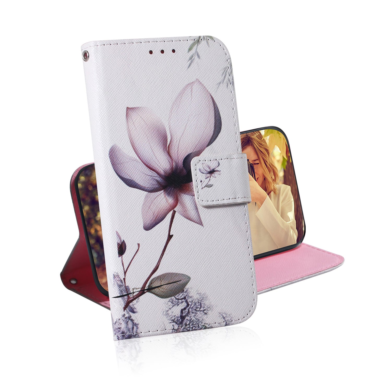 For ZTE Blade A52 Pattern Printing PU Leather Mobile Phone Case Folding Stand Wallet Flip Cover TPU Inner Shell