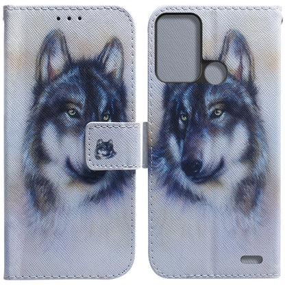 For ZTE Blade A52 Pattern Printing PU Leather Mobile Phone Case Folding Stand Wallet Flip Cover TPU Inner Shell