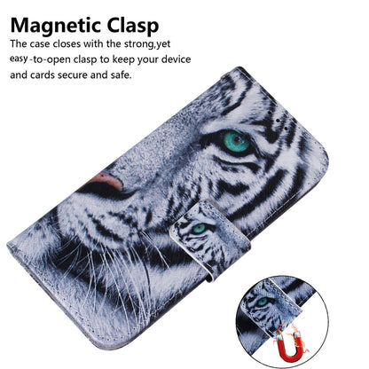 For ZTE Blade A72 / V40 Vita PU Leather Wallet Phone Case Pattern Printing Magnetic Folio Flip Protective Cover with Stand