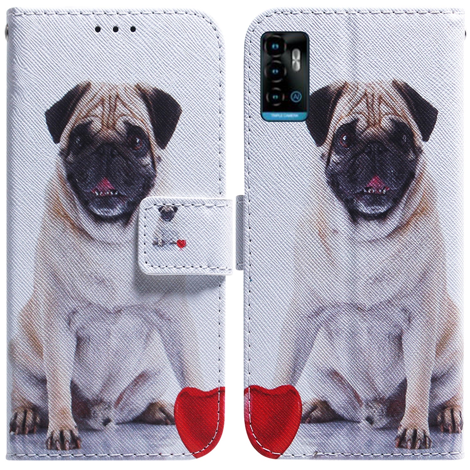 For ZTE Blade A72 / V40 Vita PU Leather Wallet Phone Case Pattern Printing Magnetic Folio Flip Protective Cover with Stand