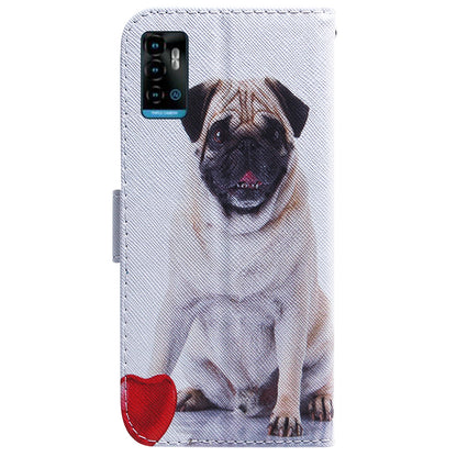 For ZTE Blade A72 / V40 Vita PU Leather Wallet Phone Case Pattern Printing Magnetic Folio Flip Protective Cover with Stand