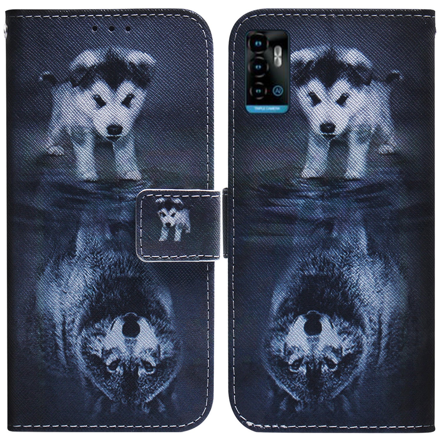 For ZTE Blade A72 / V40 Vita PU Leather Wallet Phone Case Pattern Printing Magnetic Folio Flip Protective Cover with Stand