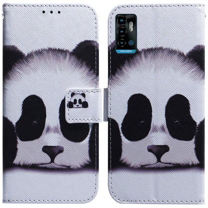 For ZTE Blade A72 / V40 Vita PU Leather Wallet Phone Case Pattern Printing Magnetic Folio Flip Protective Cover with Stand