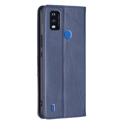 For ZTE Blade A51 Imprinting Pattern Splicing Design Cover with Card Slots Leather Viewing Stand Cell Phone Shell