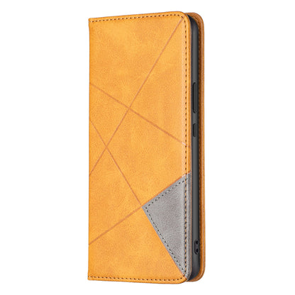 For ZTE Blade A51 Imprinting Pattern Splicing Design Cover with Card Slots Leather Viewing Stand Cell Phone Shell