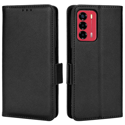 Litchi Texture Phone Case for ZTE Blade A72/Blade V40 Vita, Wallet PU Leather Cover with Adjustable Stand