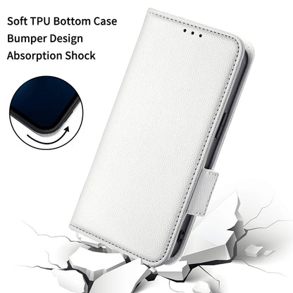 Litchi Texture Phone Case for ZTE Blade A72/Blade V40 Vita, Wallet PU Leather Cover with Adjustable Stand