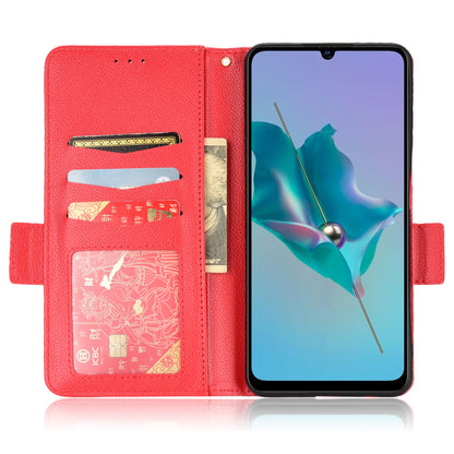 Litchi Texture Phone Case for ZTE Blade A72/Blade V40 Vita, Wallet PU Leather Cover with Adjustable Stand