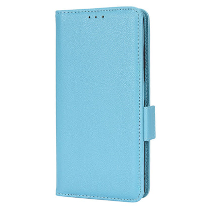 Litchi Texture Phone Case for ZTE Blade A72/Blade V40 Vita, Wallet PU Leather Cover with Adjustable Stand