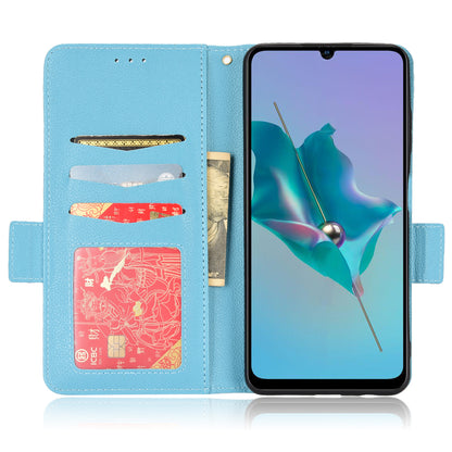 Litchi Texture Phone Case for ZTE Blade A72/Blade V40 Vita, Wallet PU Leather Cover with Adjustable Stand