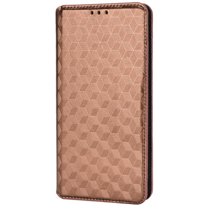 For ZTE Blade A72/Blade V40 Vita Rhombus Imprinted Phone Case Magnetic Auto Closing PU Leather Wallet Stand Shell