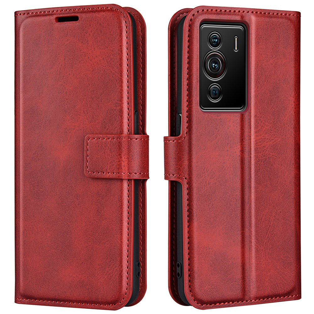 PU Leather Folio Flip Case for ZTE nubia Z40 Pro, Wallet Stand Magnetic Clasp Mobile Phone Cover