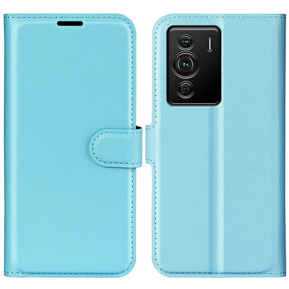 Folio Flip Litchi Skin Leather Case for ZTE nubia Z40 Pro, Magnetic Clasp Closure Wallet Stand Cover Phone Accessory