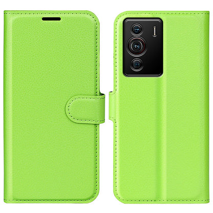 Folio Flip Litchi Skin Leather Case for ZTE nubia Z40 Pro, Magnetic Clasp Closure Wallet Stand Cover Phone Accessory