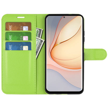 Folio Flip Litchi Skin Leather Case for ZTE nubia Z40 Pro, Magnetic Clasp Closure Wallet Stand Cover Phone Accessory