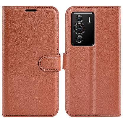 Folio Flip Litchi Skin Leather Case for ZTE nubia Z40 Pro, Magnetic Clasp Closure Wallet Stand Cover Phone Accessory