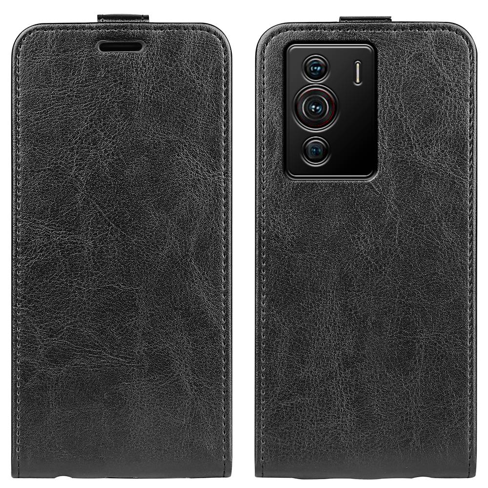 Vertical Flip Crazy Horse Leather Case for ZTE nubia Z40 Pro, Scratch Resistant Phone Case with Single Card Holder