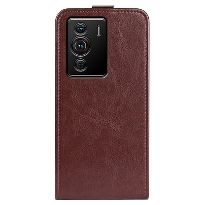 Vertical Flip Crazy Horse Leather Case for ZTE nubia Z40 Pro, Scratch Resistant Phone Case with Single Card Holder