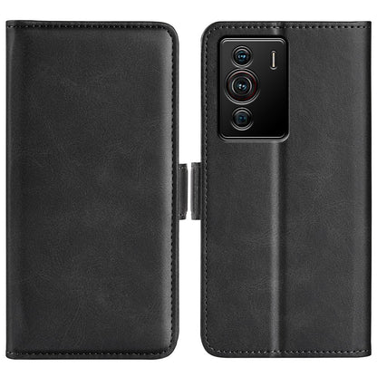 Folio Flip Dual-Clasp PU Leather Phone Shell for ZTE nubia Z40 Pro, Wallet Stand Case Phone Accessory