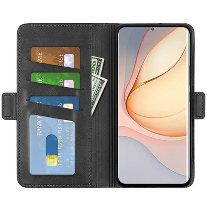 Folio Flip Dual-Clasp PU Leather Phone Shell for ZTE nubia Z40 Pro, Wallet Stand Case Phone Accessory