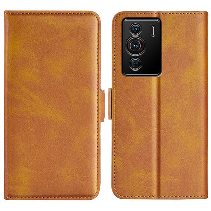 Folio Flip Dual-Clasp PU Leather Phone Shell for ZTE nubia Z40 Pro, Wallet Stand Case Phone Accessory