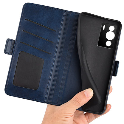 Folio Flip Dual-Clasp PU Leather Phone Shell for ZTE nubia Z40 Pro, Wallet Stand Case Phone Accessory