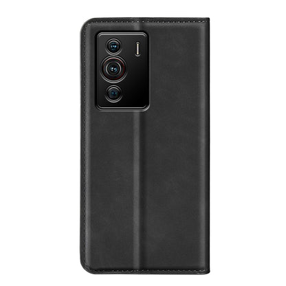 Silky-Touch Folio Flip Leather Cover for ZTE nubia Z40 Pro, Full Coverage Auto-Absorbed Phone Protective Case with Wallet Stand