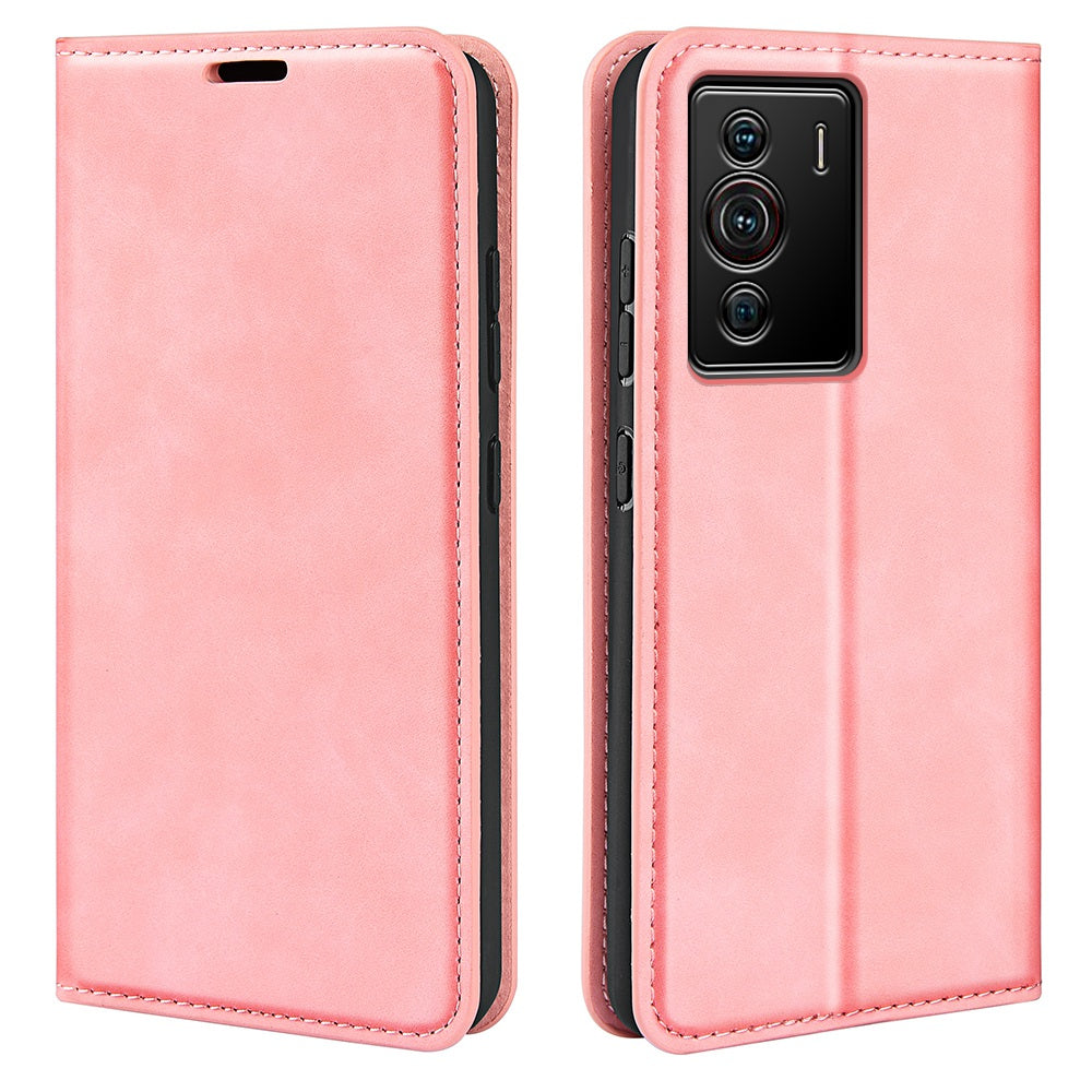 Silky-Touch Folio Flip Leather Cover for ZTE nubia Z40 Pro, Full Coverage Auto-Absorbed Phone Protective Case with Wallet Stand