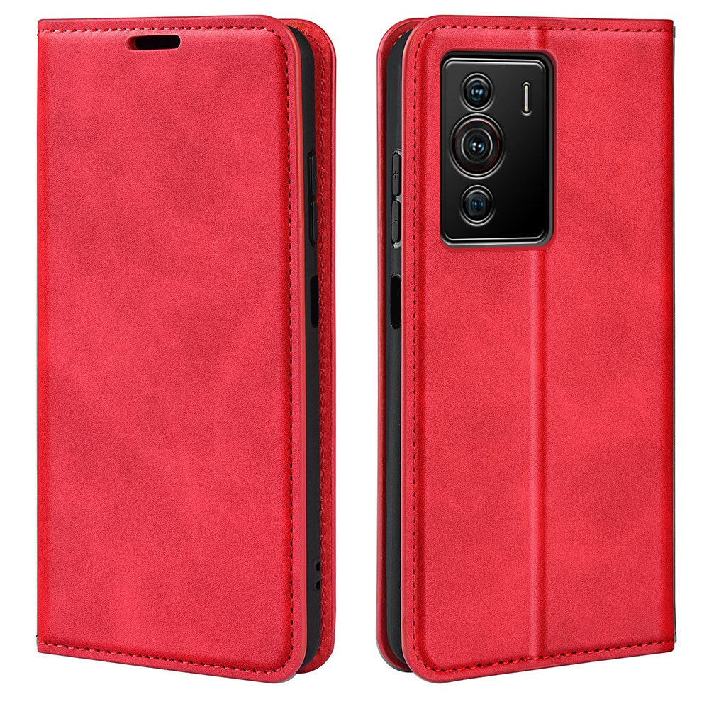 Silky-Touch Folio Flip Leather Cover for ZTE nubia Z40 Pro, Full Coverage Auto-Absorbed Phone Protective Case with Wallet Stand