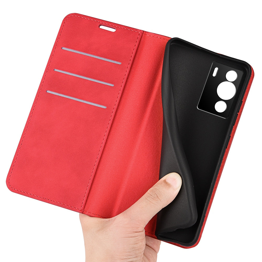 Silky-Touch Folio Flip Leather Cover for ZTE nubia Z40 Pro, Full Coverage Auto-Absorbed Phone Protective Case with Wallet Stand