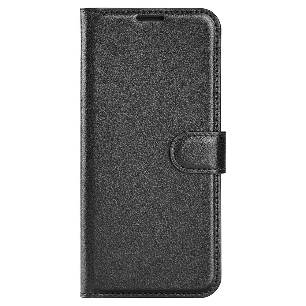 Folio Flip Litchi Skin Leather Case for TCL 30 5G, Wallet Adjustable Horizontal Stand Cover Phone Accessory