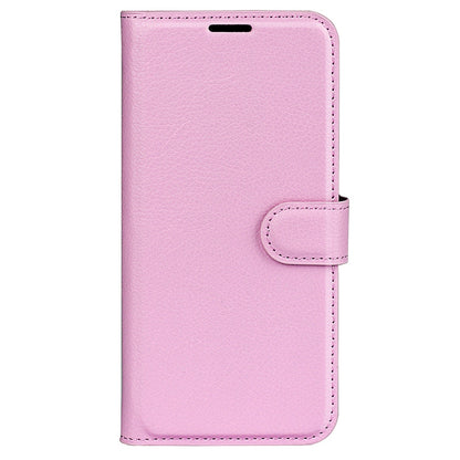 Folio Flip Litchi Skin Leather Case for TCL 30 5G, Wallet Adjustable Horizontal Stand Cover Phone Accessory