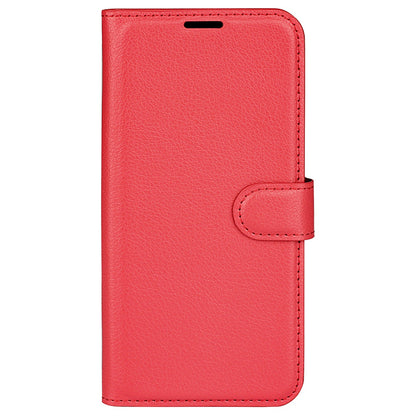 Folio Flip Litchi Skin Leather Case for TCL 30 5G, Wallet Adjustable Horizontal Stand Cover Phone Accessory