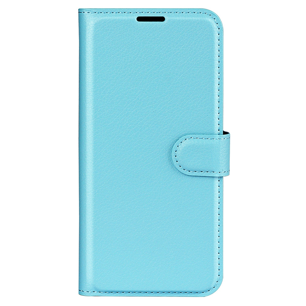 Folio Flip Litchi Skin Leather Case for TCL 30 5G, Wallet Adjustable Horizontal Stand Cover Phone Accessory