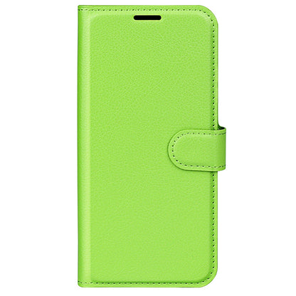 Folio Flip Litchi Skin Leather Case for TCL 30 5G, Wallet Adjustable Horizontal Stand Cover Phone Accessory