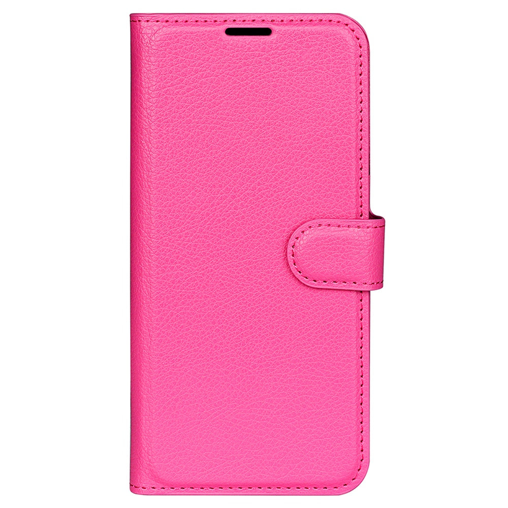 Folio Flip Litchi Skin Leather Case for TCL 30 5G, Wallet Adjustable Horizontal Stand Cover Phone Accessory